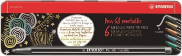 STABILO Premium Metallic-Filzstift -  Pen 68 metallic - 6er Metalletui