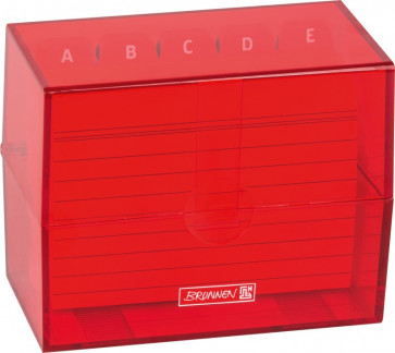 BRUNNEN Karteikartenbox DIN A7 gefüllt rot transparent