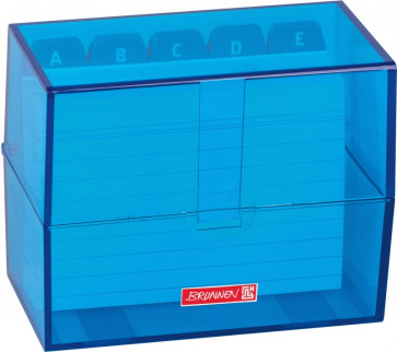 Brunnen Karteikartenbox DIN A7 gefüllt blau transparent