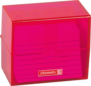 Brunnen Karteikartenbox DIN A8 gefüllt pink transparent