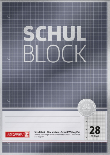 #10xBriefblock-Schulblock A4 50Bl kariert Doppelrand gelocht Linea 45328-7340453