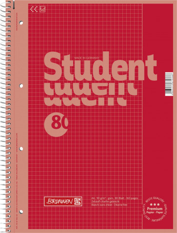 Brunnen Collegeblock DIN A4 Lineatur 26 80 Blatt Red