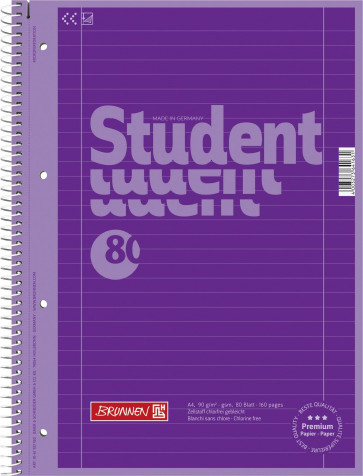 Brunnen Collegeblock DIN A4 Lineatur 27 80 Blatt Purple