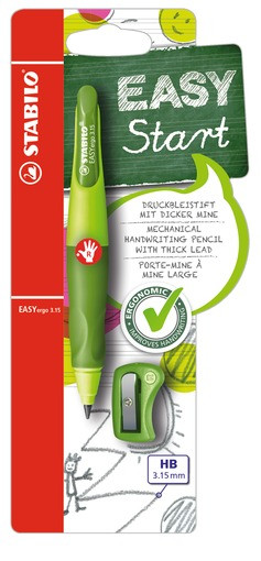 STABILO Bleistift Rechtshänder -  EASYergo 3.15 - grün + Spitzer