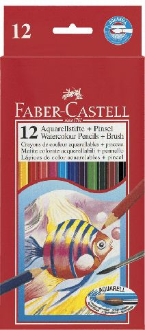 Faber Castell Aquarell-Farbstifte 12er Set mit 1 Pinsel 