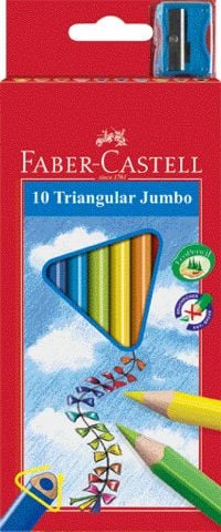 Faber-Castell Farbstift Jumbo Dreikant 10er-Etui lackiert 116510 Triangular