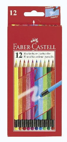 Faber Castell Farbstift mit Radierer 12er-Schachtel 