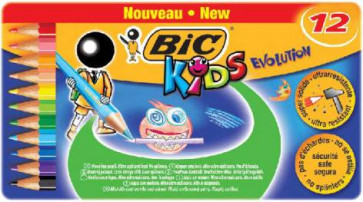 BIC Farbstift Metalletui Bic Kids Evolution 12Er-Etui 3912+801092+829030