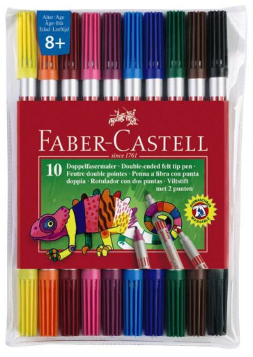 FABER-CASTELL Fasermaler Dick und Dünn 10Er-Etui Faber-Castell 151110