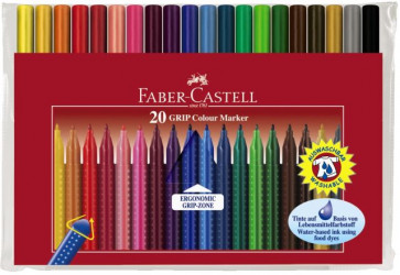 Faber-Castell Fasermaler 20er Grip Colour Marker Auswaschbar 