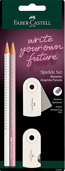 Faber-Castell Schreibset Grip Sparkle Edition pearl-white/ pearl-rosé