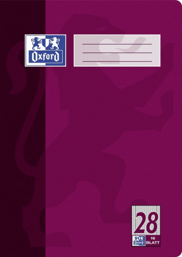 Oxford Schulheft DIN A5 16 Blatt Lineatur 28 5 mm kariert mit Doppelrand