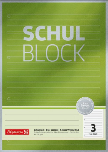 Brunnen Schulblock Premium A4 Lin.3