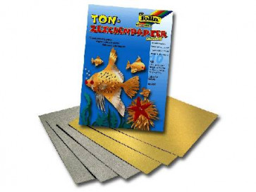 Folia Tonpapier-Block A4 10Bl Gold und Silber 601 