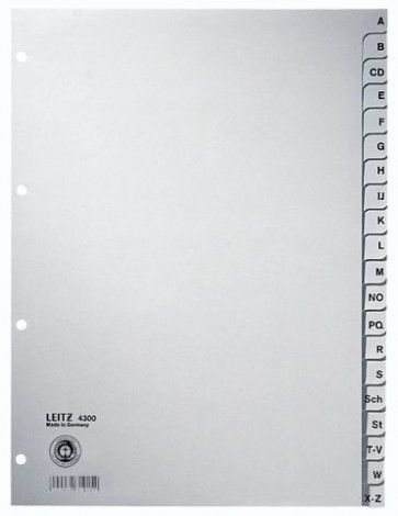 Leitz Ringbuch-Register A4 A-Z 20-Teilig Grau Papier 4 