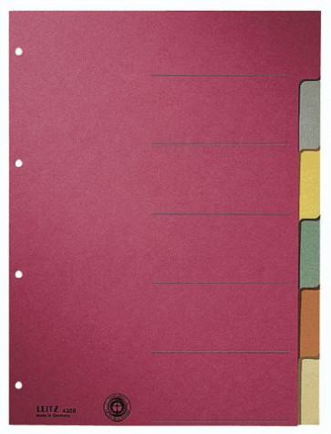 Leitz Ringbuch-Register A4 6Bl Durchgefärbter Karton 