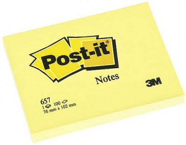 3M Haftnotiz Post-it Notes 102x76mm Gelb 100 Blatt 657