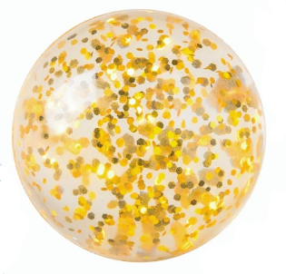 Brunnen Flummi Springball im Glitter Design "gelb"