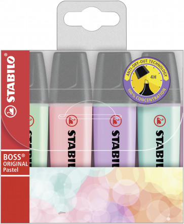 STABILO Textmarker -  BOSS ORIGINAL Pastel - 4er Pack