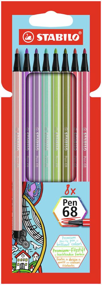 STABILO Premium-Filzstift - Pen 68 - 8er Pack - mit 8 verschiedenen Farben