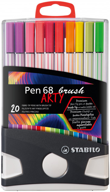 STABILO Filzstift mit Pinselspitze -  Pen 68 brush ColorParade - 20er Tischset