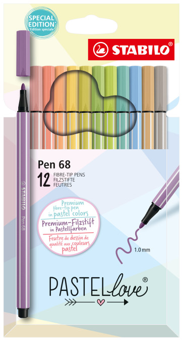 STABILO Filzstift -  Pen 68 - Pastellove Set - 12er Pack