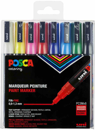 POSCA Pigmentmarker PC-3M 8er Set