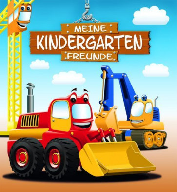 Loewe Freundebuch Kindergarten Bagger ab 3 Jahre Mit Prägung und Sportlack