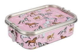 XANADOO Edelstahl-Lunchbox BENTO BOXES Kid´s Line "Rosa Pferde"