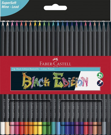 Faber-Castell 24 Black Edition Buntstifte 100% FSC 