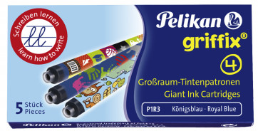 Pelikan Tintenpatronen GRIFFIX® Großraum königsblau bunt bedruckt Etui mit 5 Stück