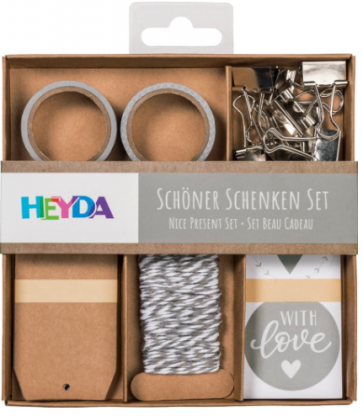 Heyda Verpackungs-Set "Schöner Schenken" in grau