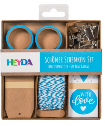Heyda Verpackungs-Set "Schöner Schenken" in blau