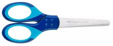 FABER-CASTELL Grip Schulschere mit Klingenschutz und Softgriffzone blau