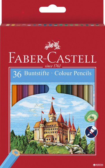 Faber-Castell Farbstifte 6-kant ECO dicke Mine 36er Pappetui 