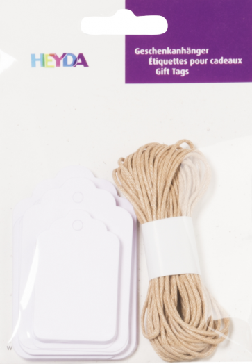 Heyda Geschenkanhänger-Set Packung 9,5 x 13,5 cm weiß