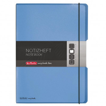 Herlitz my.book flex - Blau Notizheft kariert und liniert A4 2x 40 Blatt, gelocht mit Mikroperforation