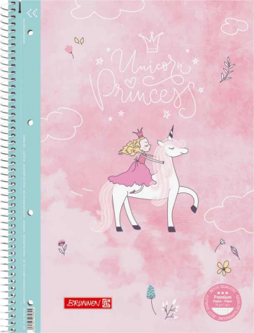 Brunnen Collegeblock Premium A4 kariert Unicorn Princess von vorne