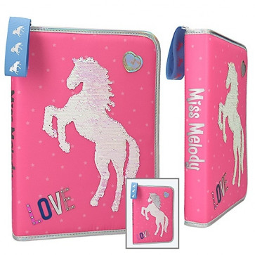 Miss Melody XXL Federmäppchen mit Pferd 1-Zipp Pink || Depesche 10604