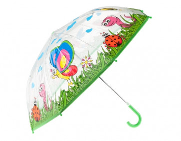 Kinder Regenschirm transparent mit lustigen Tieren