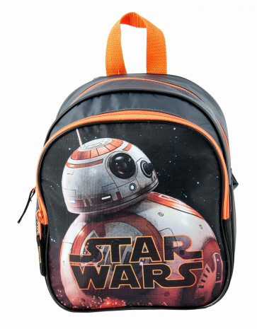 Star Wars Kindergartenrucksack orange grau mit Roboter BB8 Aufdruck