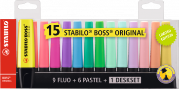 STABILO Textmarker - BOSS ORIGINAL 15er Tischset