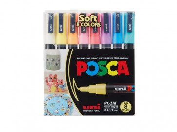 POSCA Filzstift-Set PC-3M 8 Farben in der Verpackung von vorne