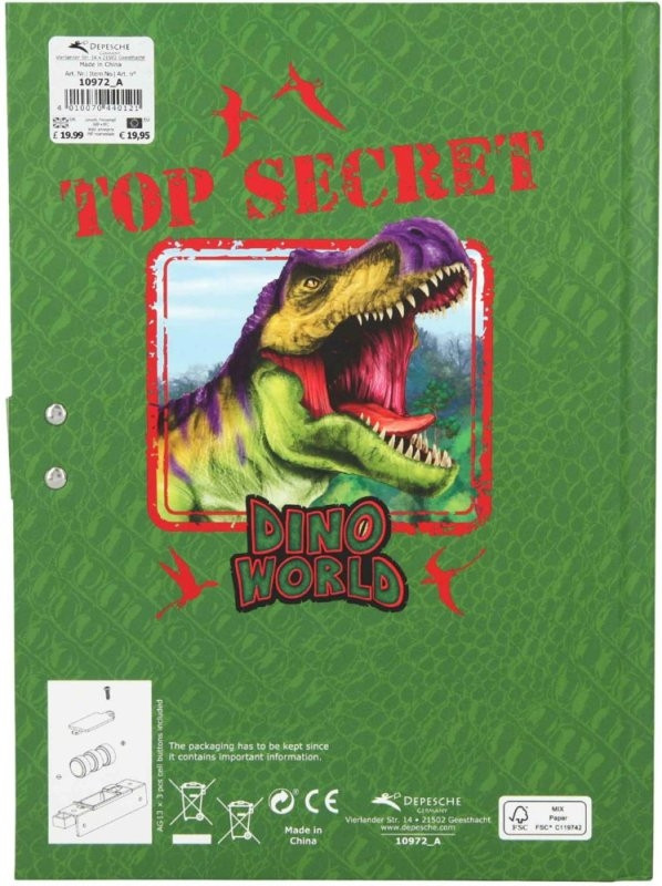 Dino World Geheimcode Tagebuch mit Ton || Depesche 10972