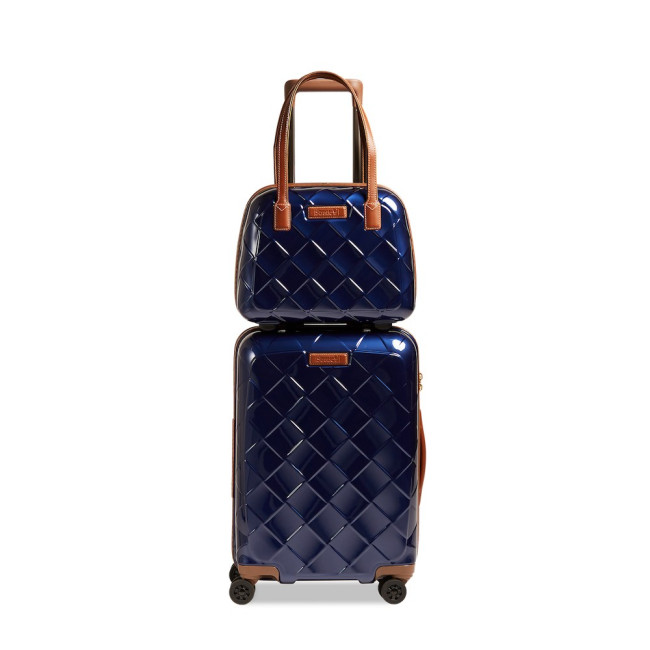 STRATIC Hartschalen-Koffer Beautycase LEATHER&MORE blue