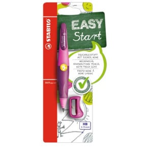 STABILO Ergonomischer Druck-Bleistift für Linkshänder - EASYergo 3.15 in pink/lila - Einzelstift - inklusive 1 dicken Mine - Härtegrad HB & Spitzer