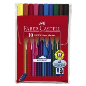 Faber-Castell Fasermaler 10er Grip Colourmarker Auswaschbar 