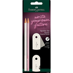 Faber-Castell Schreibset Grip Sparkle Edition pearl-white/ pearl-rosé