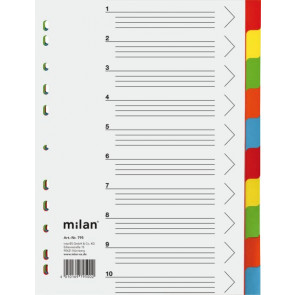 Milan Register/Trennblätter A4 10-tlg Karton mit Deckblatt 795 