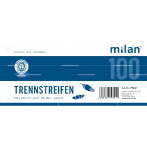 Milan Trennstreifen Milan 100er Pc 190g 240x105mm weiss 